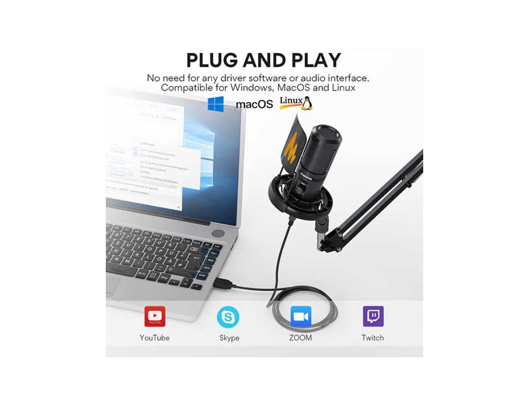 ميكروفون ألعاب USB MAONO PM461TR، ميكروفون مكثف للكمبيوتر الشخصي مع مكسب للتسجيل والتدوين الصوتي والبث المباشر ويوتيوب وتويتش وسكايب، متوافق مع PS5 PS4 Mac Laptop Desktop (PM461TR) ميكروفون ألعاب USB MAONO PM461TR، ميكروفون مكثف للكمبيوتر الشخصي مع مكسب للتسجيل والتدوين الصوتي والبث المباشر ويوتيوب وتويتش وسكايب، متوافق مع PS5 PS4 Mac Laptop Desktop (PM461TR)